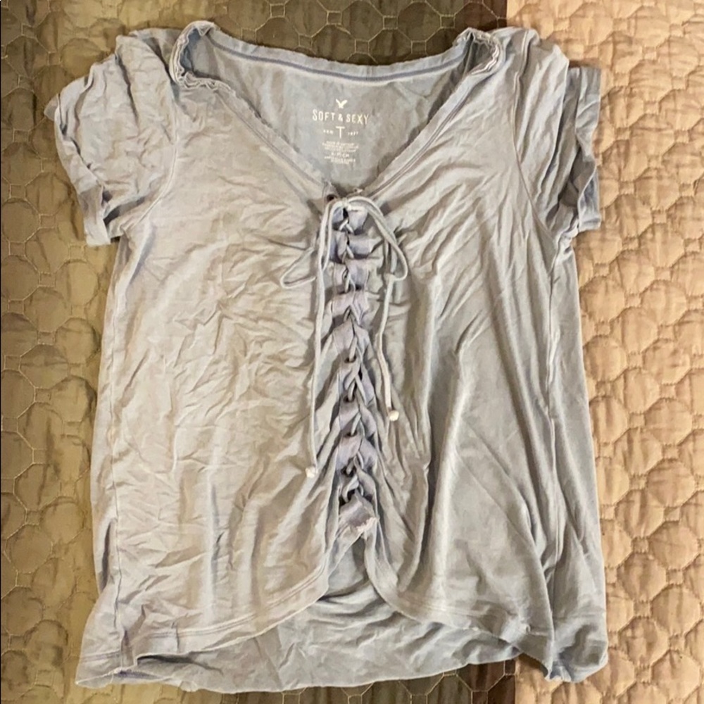 American Eagle Lace Up Top